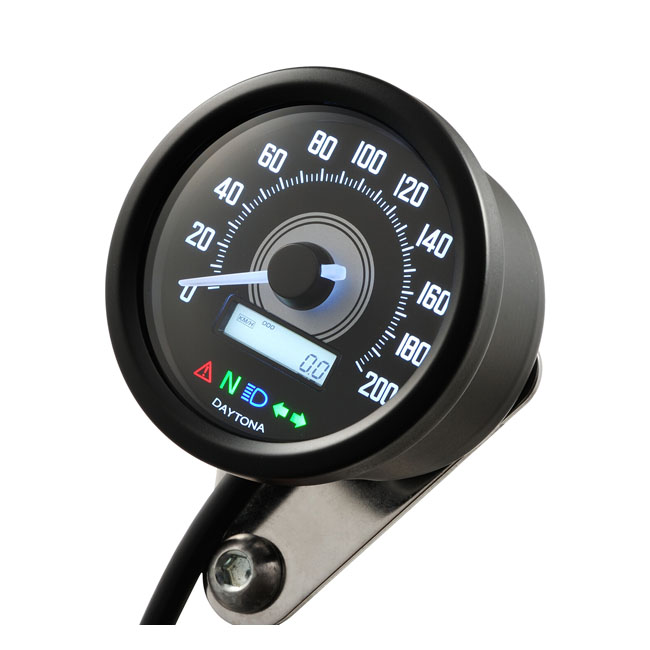 Velona 60mm speedometer black 200kmh