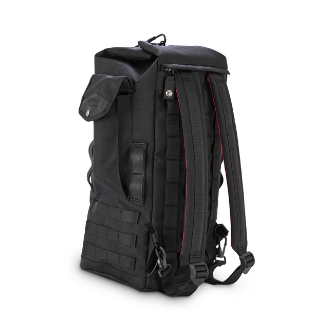 Burly Voyager sissy bar backpack black Cordura