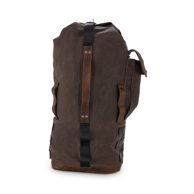 Burly Voyager sissy bar backpack dark oak