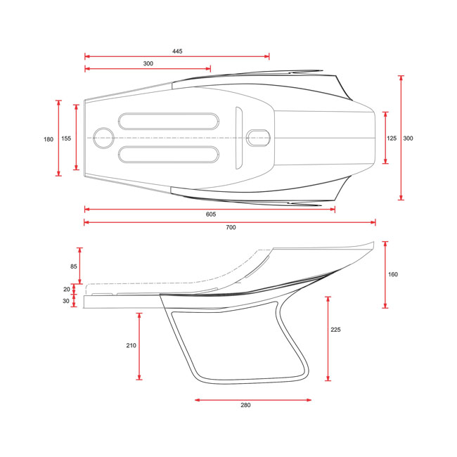 C-Racer, Flat Racer SCR14.1 seat. Black