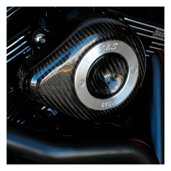 S&S Stealth, carbon teardrop air cleaner kit