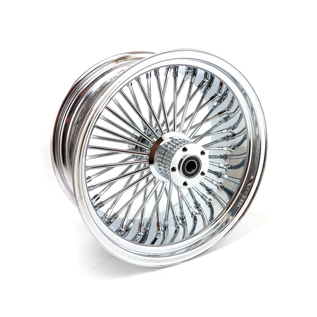 MCS Radial 48 fat spoke rear wheel 8.50 x 18 chrome. TUV