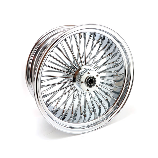 MCS Radial 48 fat spoke rear wheel 8.50 x 18 chrome. TUV