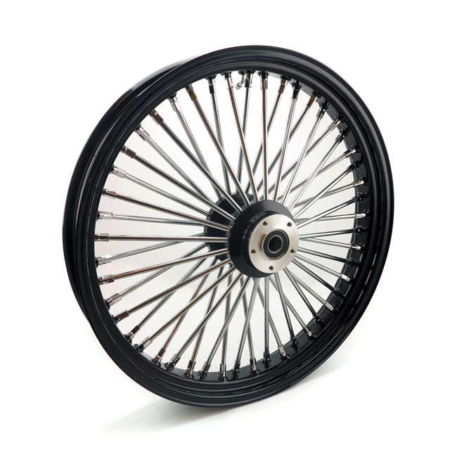 MCS Radial 48 fat spoke front wheel 3.50 x 23 DF black. TUV