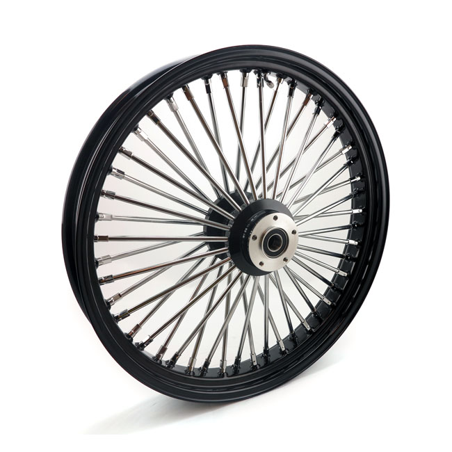 MCS Radial 48 fat spoke front wheel 3.50 x 23 DF black. TUV