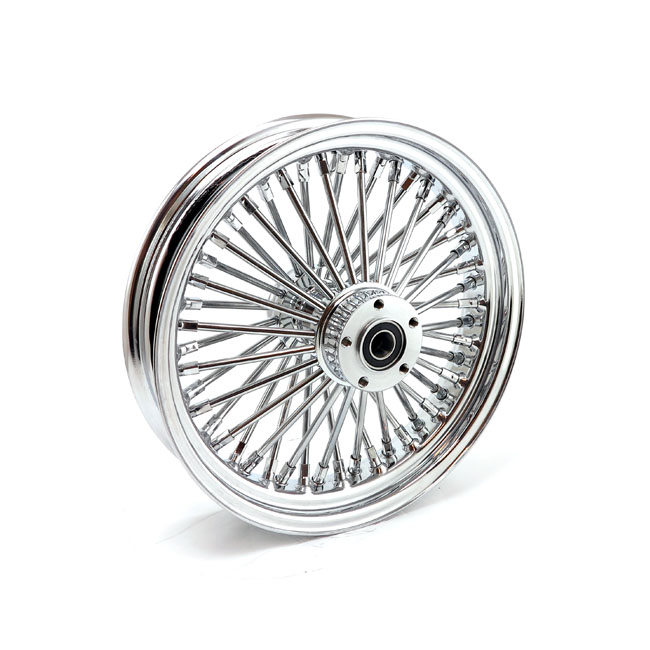 MCS Radial 48 fat spoke rear wheel 3.50 x 16 chrome. TUV