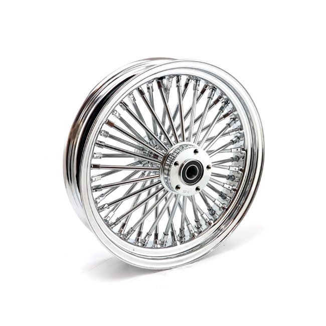 MCS Radial 48 fat spoke rear wheel 3.50 x 16 chrome. TUV