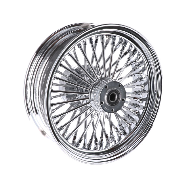 MCS Radial 48 fat spoke rear wheel 5.50 x 16 chrome. TUV