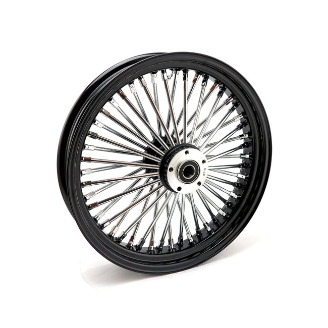 MCS Radial 48 fat spoke front wheel 3.50 x 18 SF black. TUV