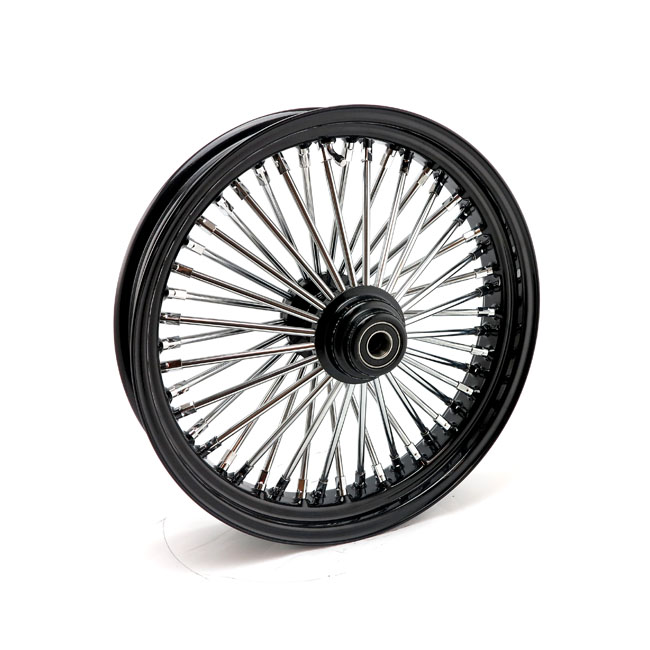 MCS Radial 48 fat spoke front wheel 3.50 x 18 SF black. TUV