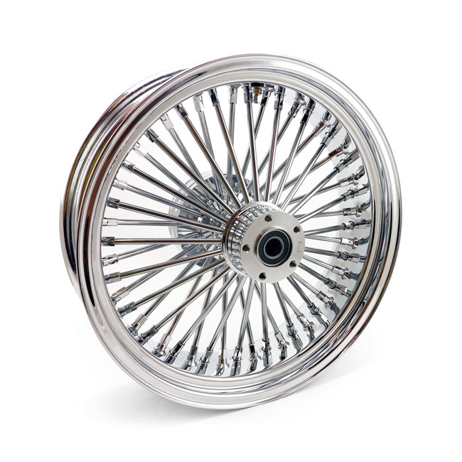 MCS Radial 48 fat spoke rear wheel 5.50 x 18 chrome. TUV