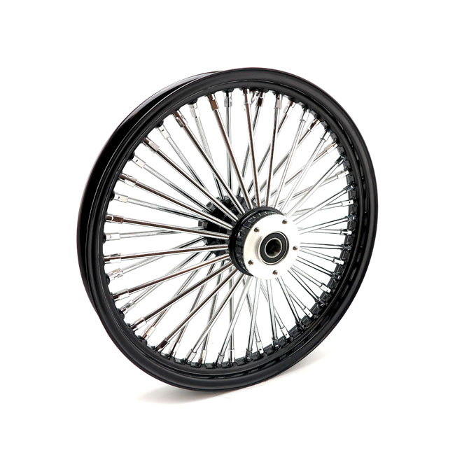 MCS Radial 48 fat spoke front wheel 2.15 x 19 DF black. TUV