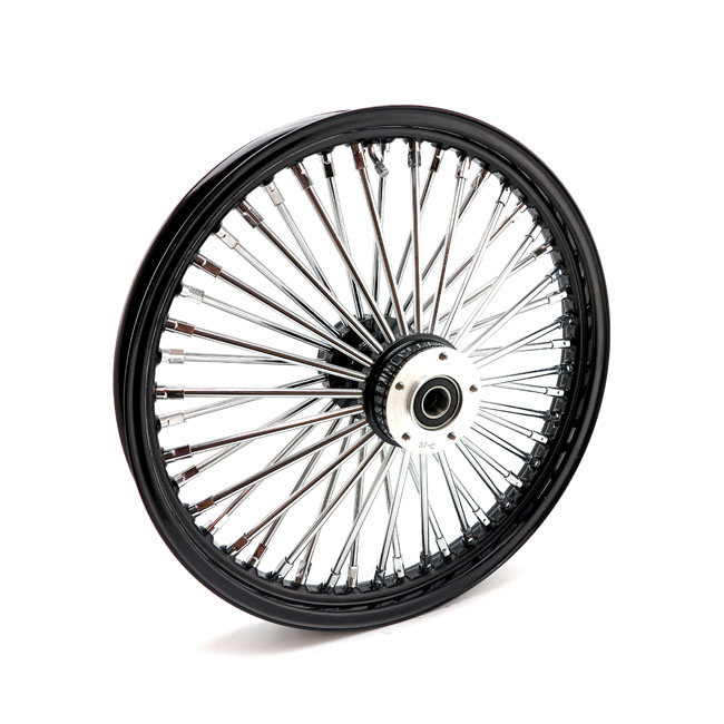 MCS Radial 48 fat spoke front wheel 2.15 x 19 DF black. TUV