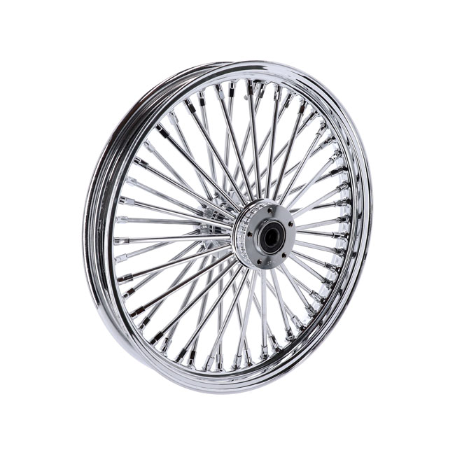 MCS Radial 48 fat spoke front wheel 2.15 x 19 SF chrome. TUV