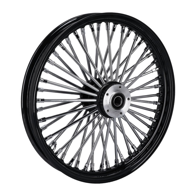 MCS Radial 48 fat spoke front wheel 2.15 x 19 SF black. TUV