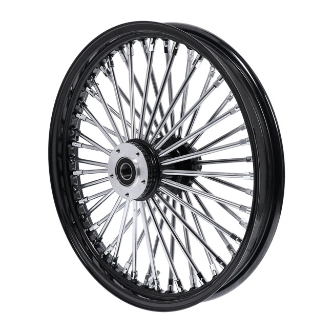 MCS Radial 48 fat spoke front wheel 2.15 x 19 SF black. TUV