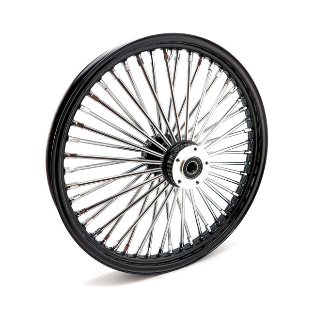 MCS Radial 48 fat spoke front wheel 2.15 x 21 Dubbla skivor black. TUV