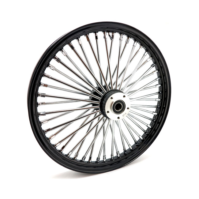 MCS Radial 48 fat spoke front wheel 2.15 x 21 Dubbla skivor black. TUV