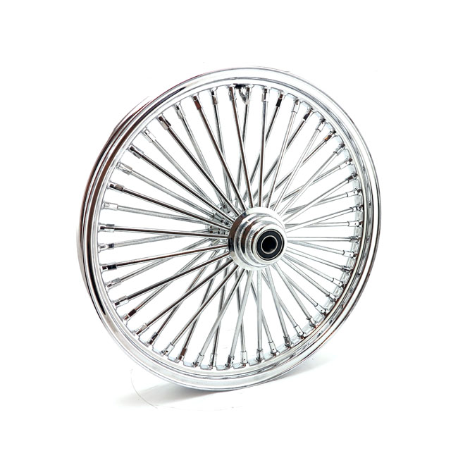 MCS Radial 48 fat spoke front wheel 2.15 x 21 Enkel skiva chrome. TUV