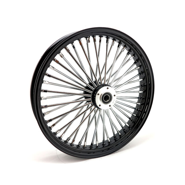 MCS Radial 48 fat spoke front wheel 3.50 x 21 Enkel skiva black. TUV