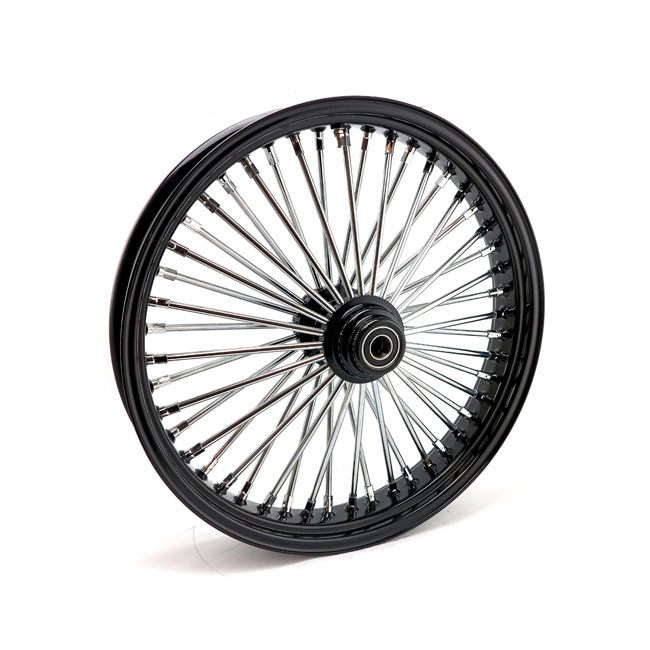 MCS Radial 48 fat spoke front wheel 3.50 x 21 Enkel skiva black. TUV