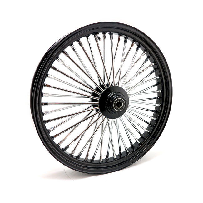 MCS Radial 48 fat spoke front wheel 3.50 x 23 SF black. TUV