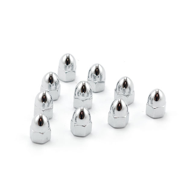 Colony, M10 x 1.25 acorn nuts chrome. High Crown
