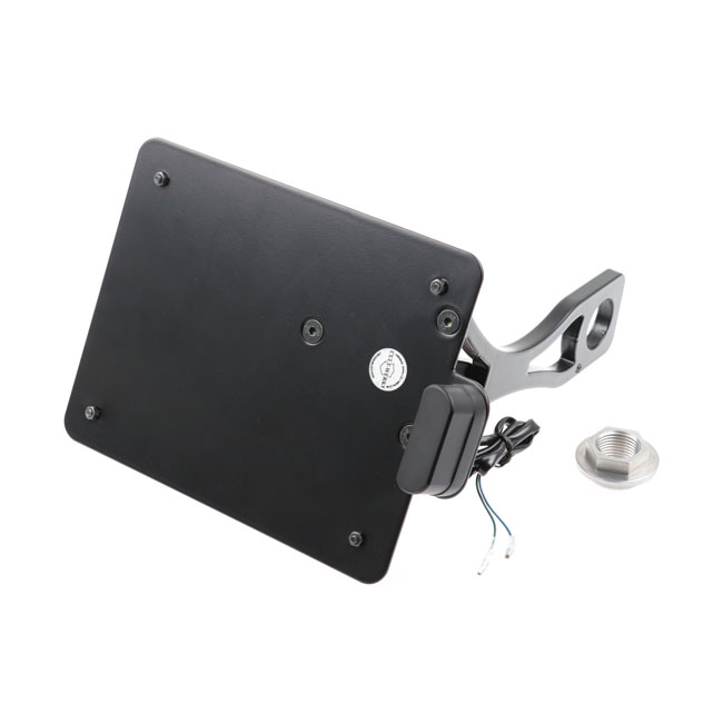 Cult-Werk, side mount license plate bracket, black. Austria