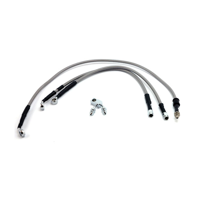 Goodridge brake line front, stainless clear coated