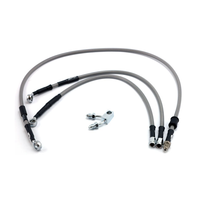Goodridge brake line front, stainless clear coated