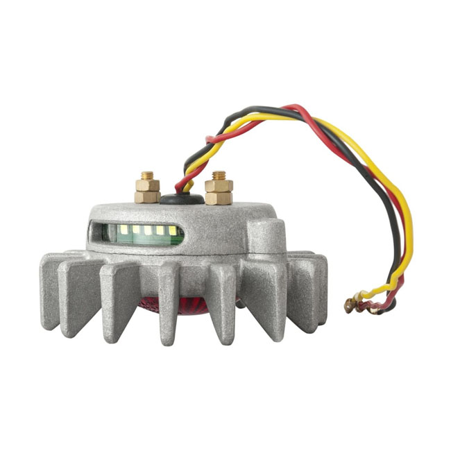 Motone, Big Fin LED taillight. Shot blast, no bracket. ECE