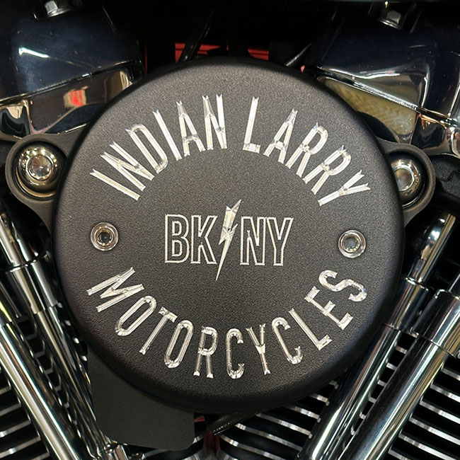 Indian Larry, BK/NY air cleaner cover. Matte black