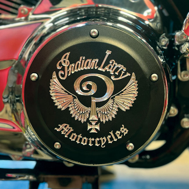 Indian Larry, ''Indian Larry'' logo derby cover. Matte black