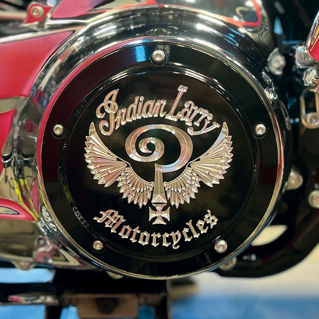 Indian Larry, ''Indian Larry'' logo derby cover. Gloss black