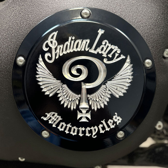 Indian Larry, ''Indian Larry'' logo derby cover. Gloss black