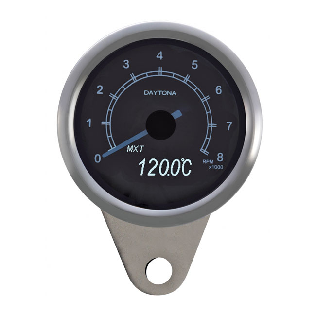 Velona 60mm tachometer 8000RPM, polished stainless