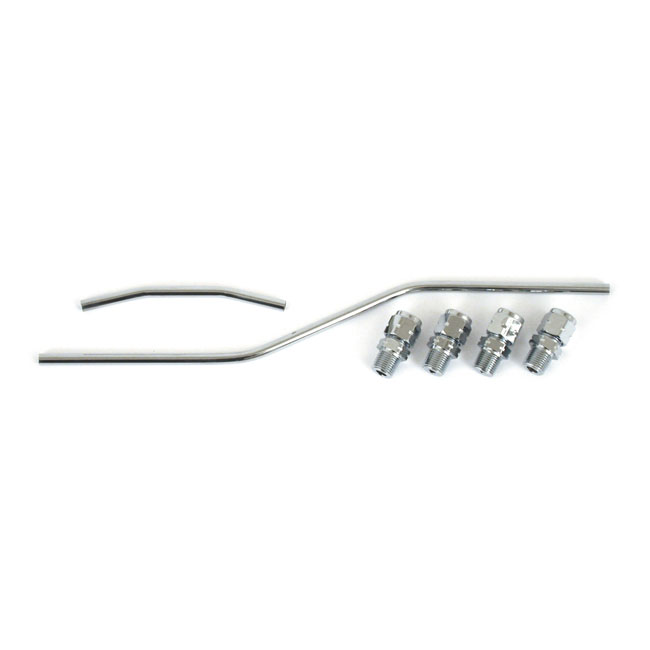 Chrome Rocker Box Oil Line Kit For Shovelhead – #246010 Style