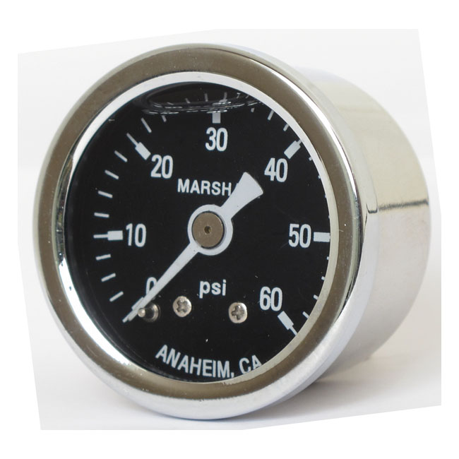 Marshall oil pressure gauge, 0-60 PSI. Stainless housing