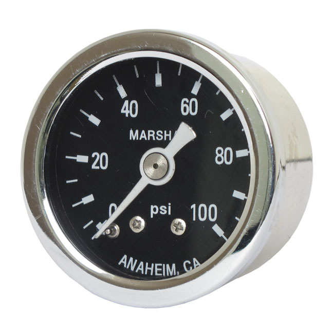 Marshall oil pressure gauge, 0-100 PSI. Stainless housing