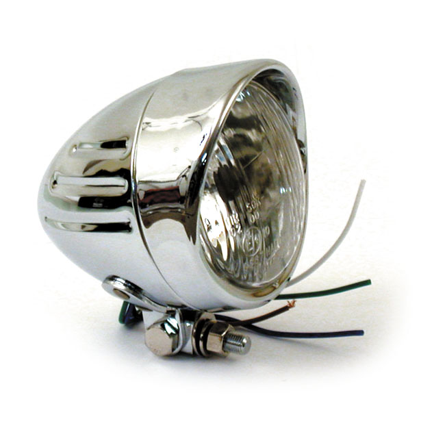 4 INCH HEADLAMP, RIBBED BULLET & VISOR