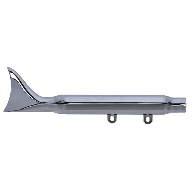 Paughco, replacement muffler. Fishtail. Chrome