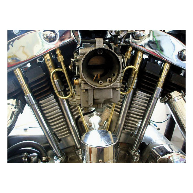 Paughco, 'Old Stf' dual rocker box oil lines. Brass