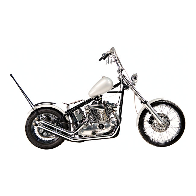 Paughco, upswept drag pipes. Gooseneck. Chrome