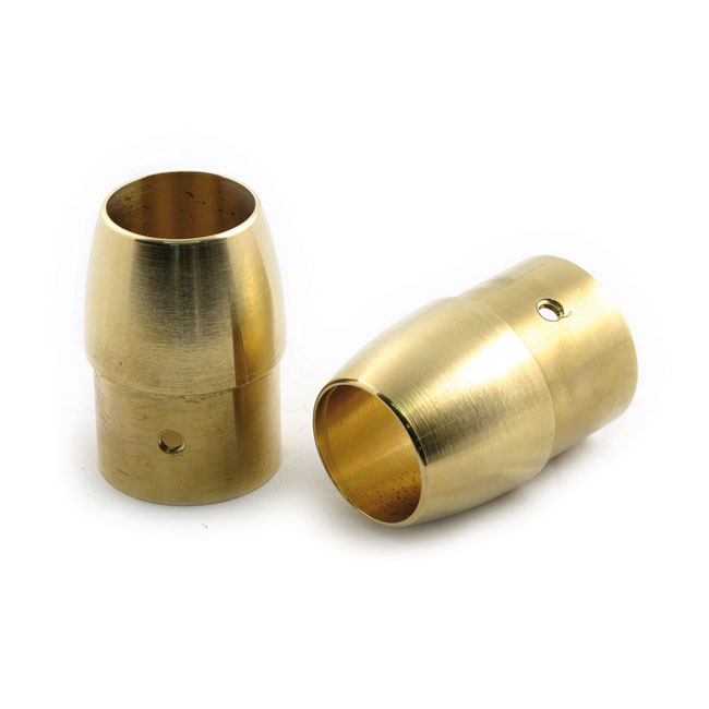 Paughco, brass exhaust tip set. 2". Tapered