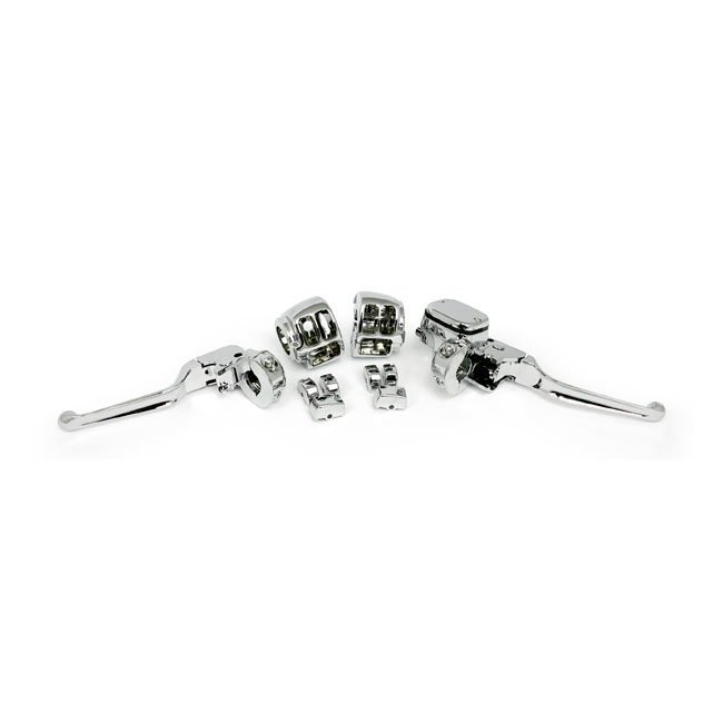 Handlebar control kit chrome 9/16 inch bore