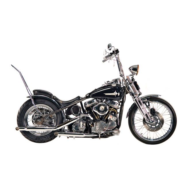 Paughco, Shorty exhaust Goose Cut (38"). Chrome
