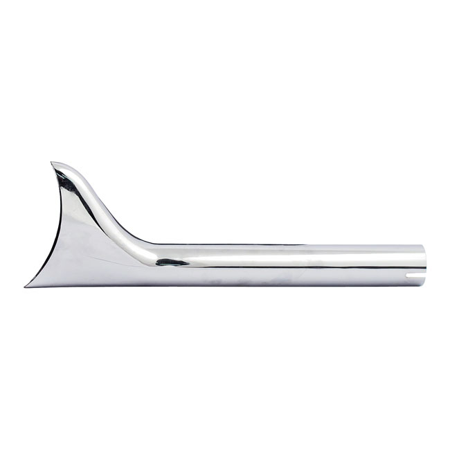Slip-on fishtail exhaust extension 18" long chrome