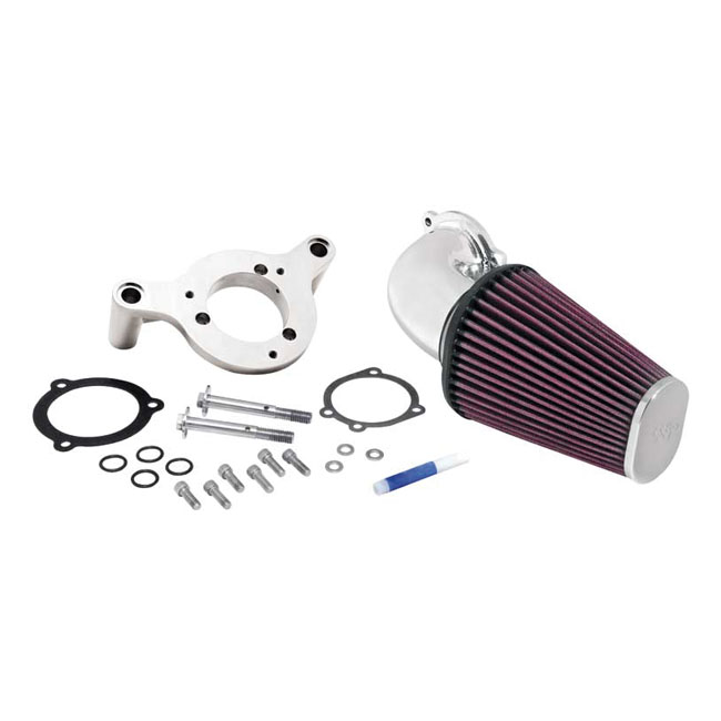 K&N, AirCharger performance air cleaner kit. Polished