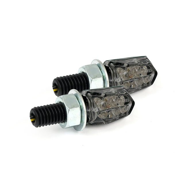 TINY LED TURN SIGNALS, BLACK W/SMOKE LENS