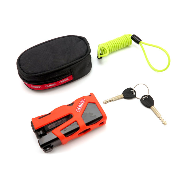 Abus, 77 Granit Sledg 'Web style' disc brake lock. Orange